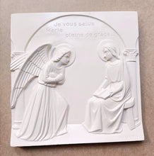 Load image into Gallery viewer, SOLD The Annunciation by Fra Angelico, Parian Porcelain Copy by ACM VINHO, Circa 1950, 16x16 Centimetres