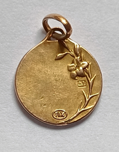 Load image into Gallery viewer, SOLD Antique Guardian Angel Pendant, By Arthus Bertrand of Paris Signed Tairac, 14mm Diameter, French FIX, Circa 1920