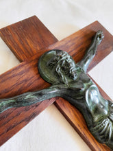 Load image into Gallery viewer, Antique Chapel Cross with Bronze Corpus Christi and Oak Cross, French Circa 1850, Beautiful Condition, 32 x 18 Centimetres