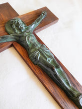 Load image into Gallery viewer, Antique Chapel Cross with Bronze Corpus Christi and Oak Cross, French Circa 1850, Beautiful Condition, 32 x 18 Centimetres