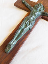 Load image into Gallery viewer, Antique Chapel Cross with Bronze Corpus Christi and Oak Cross, French Circa 1850, Beautiful Condition, 32 x 18 Centimetres