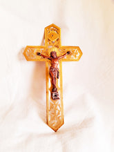 Load image into Gallery viewer, SOLD Large Bronze Wall Cross With Copper Corpus Christi 26 x 15 Centimetres