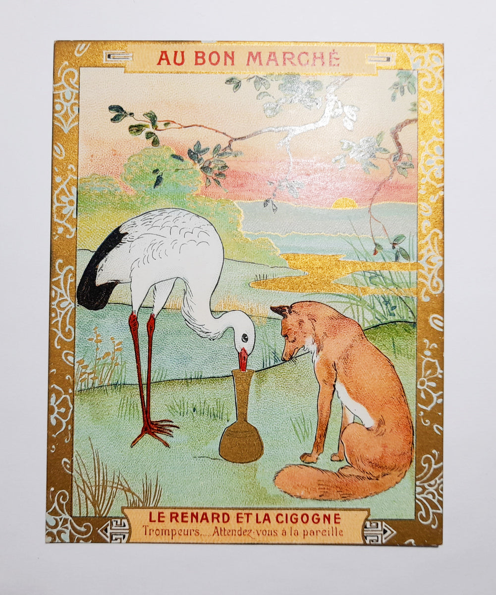 Lovely Victorian Trade Card "Au Bon Mache " "Les