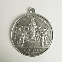 Load image into Gallery viewer, Antique 1st Communion Medal in Solid Silver, 3.5 Centimetres Diameter, Dated 1867, Ships with 22" 925 Silver Chain