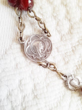 Load image into Gallery viewer, Antique French Rosary Solid Silver Art Nouveau From Lourdes France Five Decade Late 19th Century