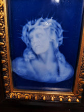 Load image into Gallery viewer, Marcel Chaufriasse Limoges Porcelain Pate-Sur-Pate Plaque, Portrait of Christ With The Crown Of Thorns Signed By The Artist