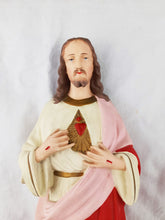 Load image into Gallery viewer, Sacred Heart Of Jesus Statue, Circa 1860, Sacré Coeur de Jésus, 46 cm Tall, Beautifully Detailed