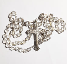 Load image into Gallery viewer, Art Deco Rosary, Solid Silver Cross, Links and Chain, Hand Made, Rock Crystal Beads, Hallmarked, Circa 1925