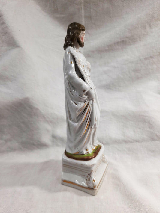 Heiliger Joseph Statue, Pariser Porzellan, um 1860, wunderschöner Zustand, 24,6 Zentimeter hoch