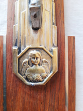 Load image into Gallery viewer, Art Deco Crucifix, Spelter Corpus Christi Mounted On Bronze With an Oak Cross Inlaid With Bronze 30 Centimetres