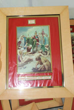 Load image into Gallery viewer, 15 Stations Of The Cross, Complete Framed Set of Lithographs by Guiseppi Vincentini, Each Frame 30x23 Centimetres