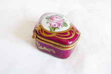 Load image into Gallery viewer, Limoges Porcelain Trinket Box, Hand Made and Hand Decorated, Circa 1930, 6.5 x 5 x 3 cm