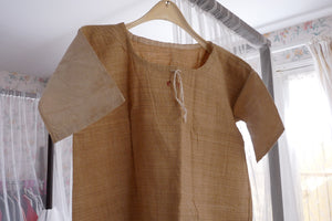 Antique Hemp Nightdress/Shirt, Unused, French, Winter/Autumn Weight Circa 1860, Mono F.C. Unused