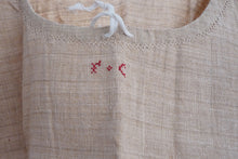 Load image into Gallery viewer, Antique Hemp Nightdress/Shirt, Unused, French, Winter/Autumn Weight Circa 1860, Mono F.C. Unused