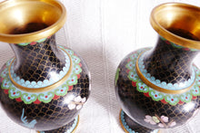 Load image into Gallery viewer, Pair of Chinese Cloisonne Vases, Finest Quality, 21 x 11 Centimetres Purchased In China 1950