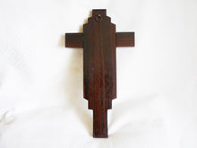 Load image into Gallery viewer, Art Deco Crucifix, France Circa 1920, Silvered Regule Corpus Christi, Straight Grained Ebony