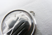 Load image into Gallery viewer, Silver Lourdes Medal By Jean Blanche of Paris Circa 1880, 3 centimetres Diameter, 10.1 grams, Plus New 925 Silver Chain