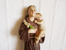 Load image into Gallery viewer, St Anthony Of Padua, Antique Polychrome Statue, Circa 1850, Lovely Condition, 32 Centimetres Tall