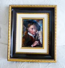 Load image into Gallery viewer, Limoges Enamel 'The Bagpipe Player' after Phillipe Mercier by Pierre Bonnet, Master Enameller of France