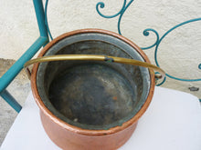 Load image into Gallery viewer, Antique Copper Pot, French, Completely Hand Made Heavy Pot with Brass Handle 30 x 35 x 25 cm, Beautiful Condition, Exceptional Quality