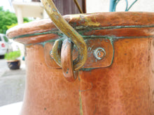 Load image into Gallery viewer, Antique Copper Pot, French, Completely Hand Made Heavy Pot with Brass Handle 30 x 35 x 25 cm, Beautiful Condition, Exceptional Quality
