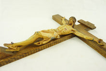 Load image into Gallery viewer, Antique Crucifix, Cold Painted Bronze, Probably Austrian, Early 19th Century, 27 x 19 Centimetres