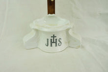 Load image into Gallery viewer, Antique Dutch Holy Water Font by Petrus Regout of Maastricht, 19th Century, Corpus Christi In Bisque circa 1850