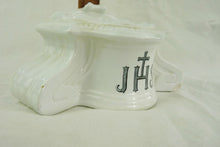 Load image into Gallery viewer, Antique Dutch Holy Water Font by Petrus Regout of Maastricht, 19th Century, Corpus Christi In Bisque circa 1850