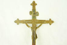 Load image into Gallery viewer, SOLD Antique French Altar Crucifix, Handmade in Solid Gilded Bronze, Folk Art, 17th Century, 29x15 Centimetres