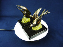 Load image into Gallery viewer, Antique Book Ends, French, Cold Painted Bronze, Art Deco Circa 1930, Swallows on Marble Base