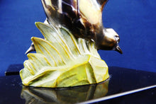Load image into Gallery viewer, Antique Book Ends, French, Cold Painted Bronze, Art Deco Circa 1930, Swallows on Marble Base