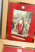 Load image into Gallery viewer, 15 Stations Of The Cross, Complete Framed Set of Lithographs by Guiseppi Vincentini, Each Frame 30x23 Centimetres