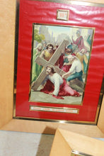 Load image into Gallery viewer, 15 Stations Of The Cross, Complete Framed Set of Lithographs by Guiseppi Vincentini, Each Frame 30x23 Centimetres