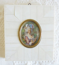 Load image into Gallery viewer, Antique Miniature Painting, French Miniature, Ivory With Ivory Frame By Avorio D.M.  Circa 1910