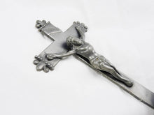 Load image into Gallery viewer, SOLD Holy Water Font, Antique Pewter Stoup, Frog Insignia On Base, Circa 1860
