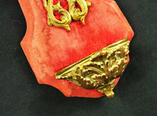 Load image into Gallery viewer, Holy Water Font, Circa 1870, Red Velvet Base, Gilded Corpus Christi, Ormolu Setting