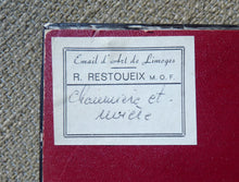 Load image into Gallery viewer, Limoges Enamel Plaque by R Restoueix Depicting Limousin Country Scene