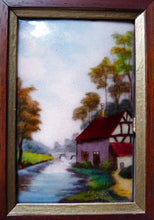 Load image into Gallery viewer, Limoges Enamel Plaque by R Restoueix Depicting Limousin Country Scene