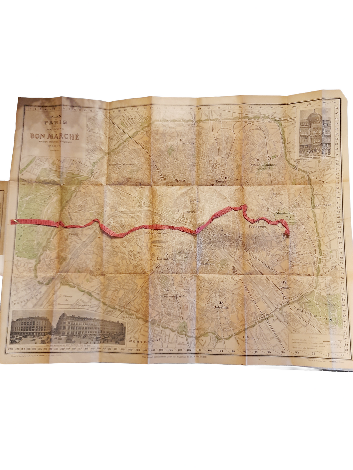オ・ボン・マルシェ版 1900年パリ万博図解ガイド、折りたたみ地図