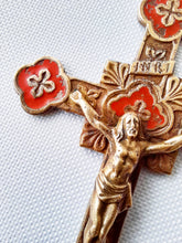 Load image into Gallery viewer, SOLD Enamelled Bronze Pendant Cross, French, Circa 1820, Cross 11.5 x 6 cm