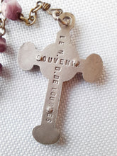 Load image into Gallery viewer, SOLD Antique Lourdes Rosary, Large Hand Cut Amethyst Beads, Solid Silver Trefoil Cross, Link Medal and Chain, Full Five Decade, Late 19th Century