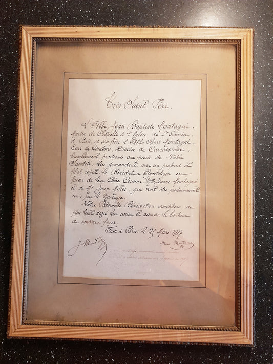 Benedizione apostolica incorniciata, Papa Benedetto XV, 1917