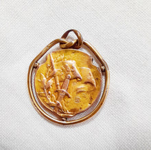 Load image into Gallery viewer, Art Nouveau Pendant Of Joan Of Arc By Edmond Henri Becker, 18ct Gold Filled, French Fixe, Circa 1910