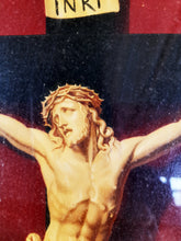 Load image into Gallery viewer, Christ On The Cross, Oleograph By L Turgis &amp; Fils of Paris Circa 1892 Beautifully Framed 32 x 25.5 Inches, Original Hand Rolled Glass