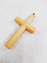Load image into Gallery viewer, Antique Cradle Cross, Croix De Berceau, French Circa 1860, Finely Carved, Excellent Condition, 11 x 6 x 1.5 Cm