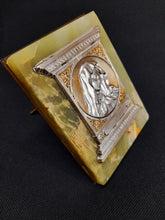 Load image into Gallery viewer, Martre Dolorosa, Mother Of Sorrows Antique French Silver and Gold Washed Portable Shrine By Charles Desvergnes Circa 1890