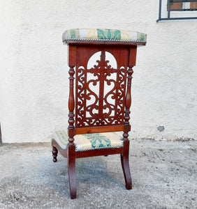 SOLD Antique Prayer Chair, French Prie Dieu, Carved Walnut Circa 1810, Excellent Antique Condition