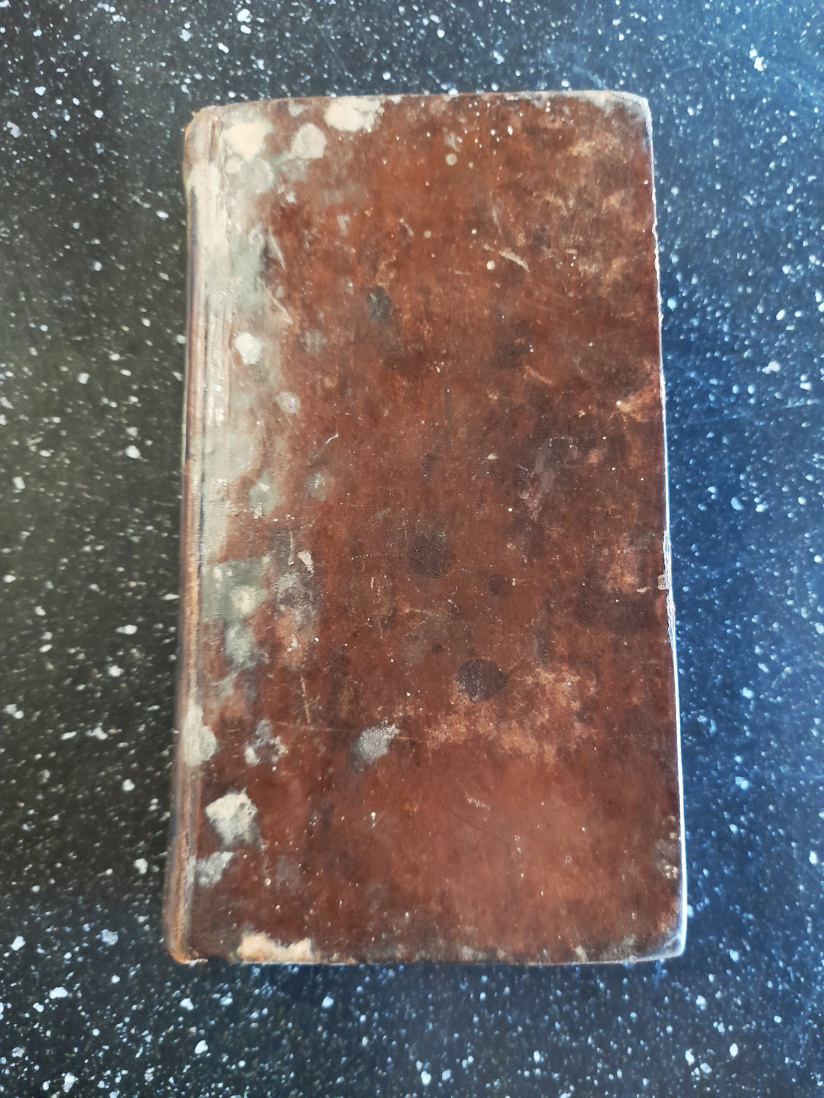 Antico libro di inni francesi in latino, rilegato in pelle, 406 pagine, 1819