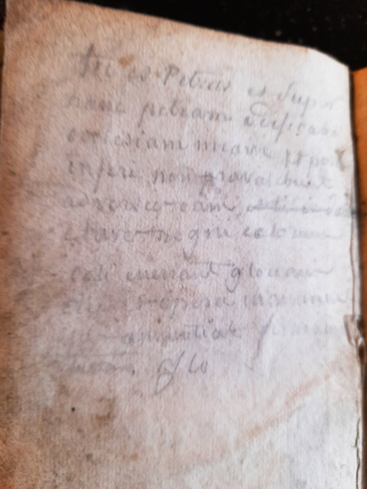 Antico libro di inni francesi in latino, rilegato in pelle, 406 pagine, 1819
