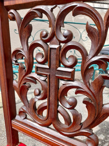 Antique Prayer Chair From Lourdes, Walnut French Prie Dieu, Circa 1860, Beautiful Condition, Professionally Restored
